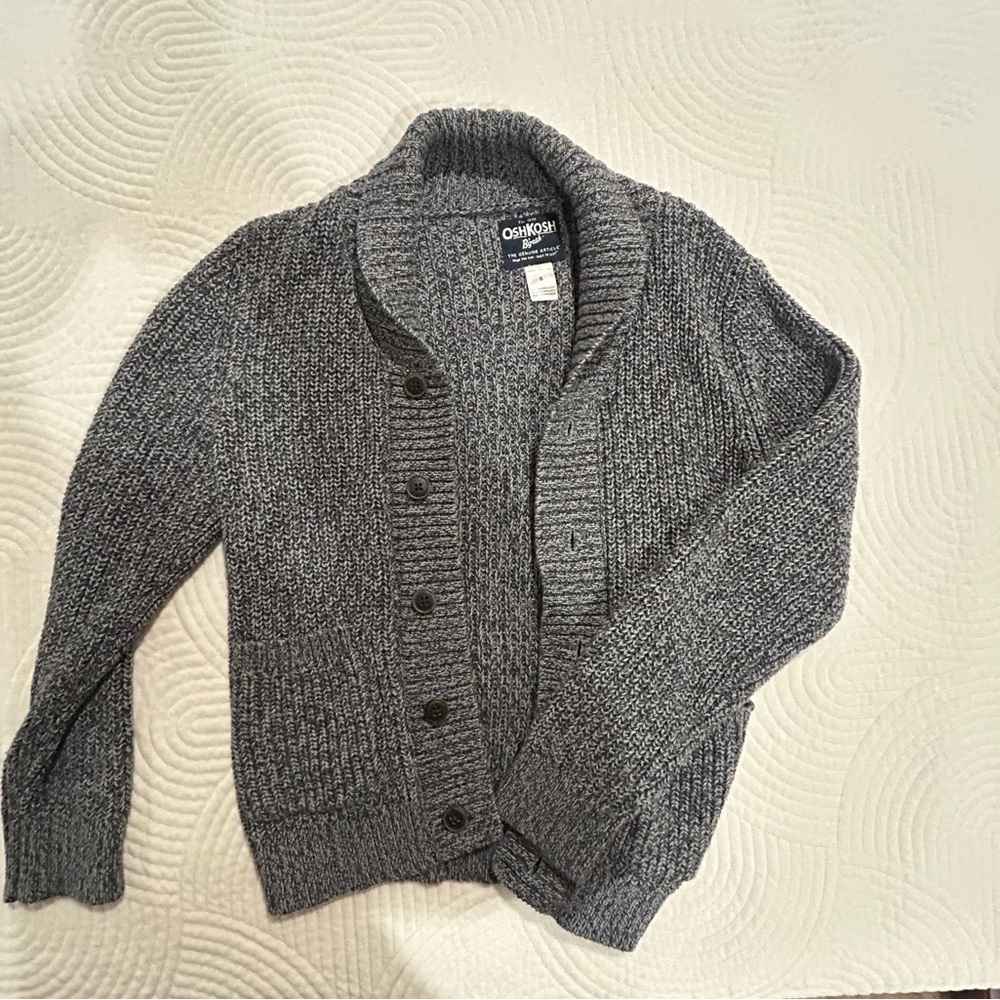 Boys OshKosh Gray Button-Up Cardigan